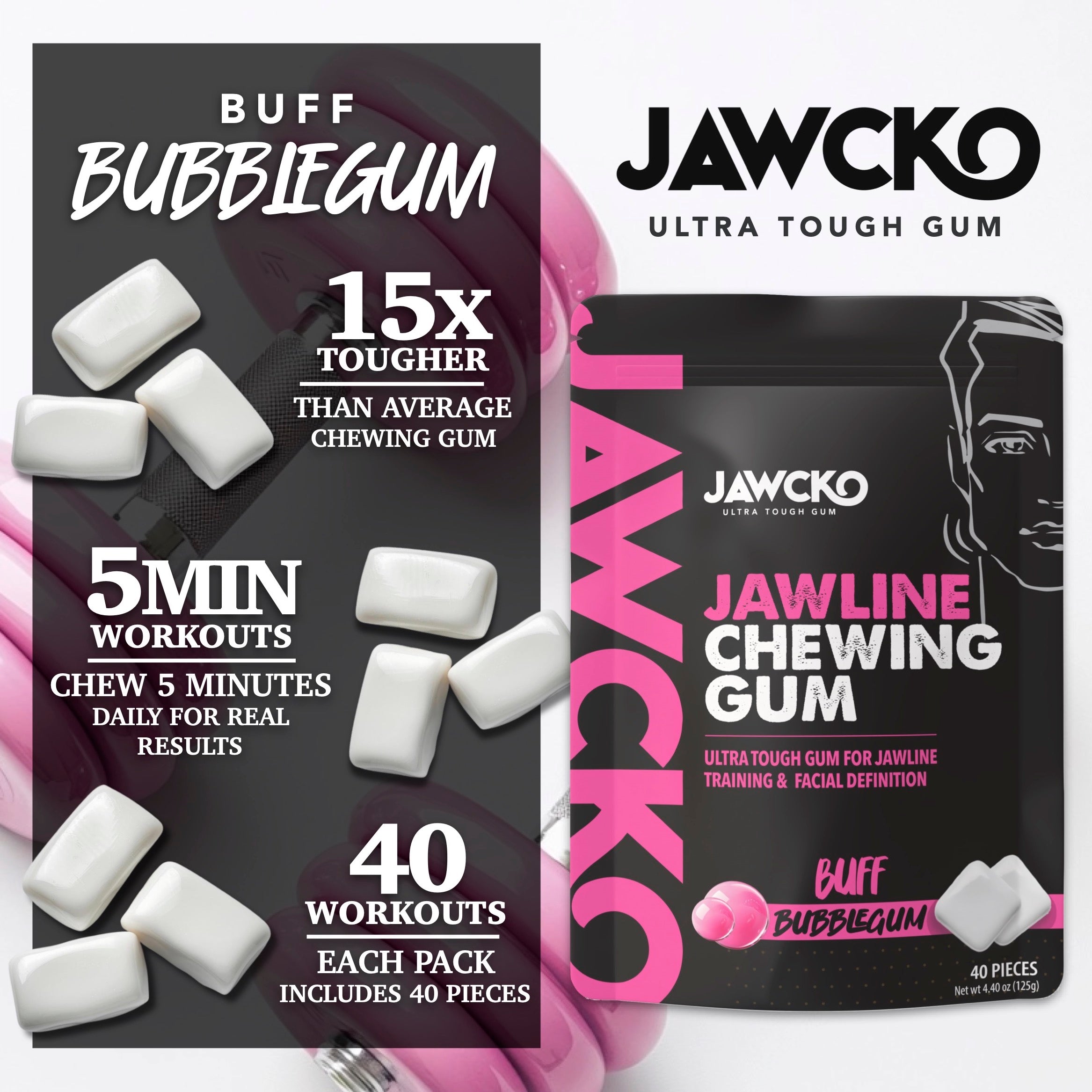 Buff Bubblegum Jawline Gum
