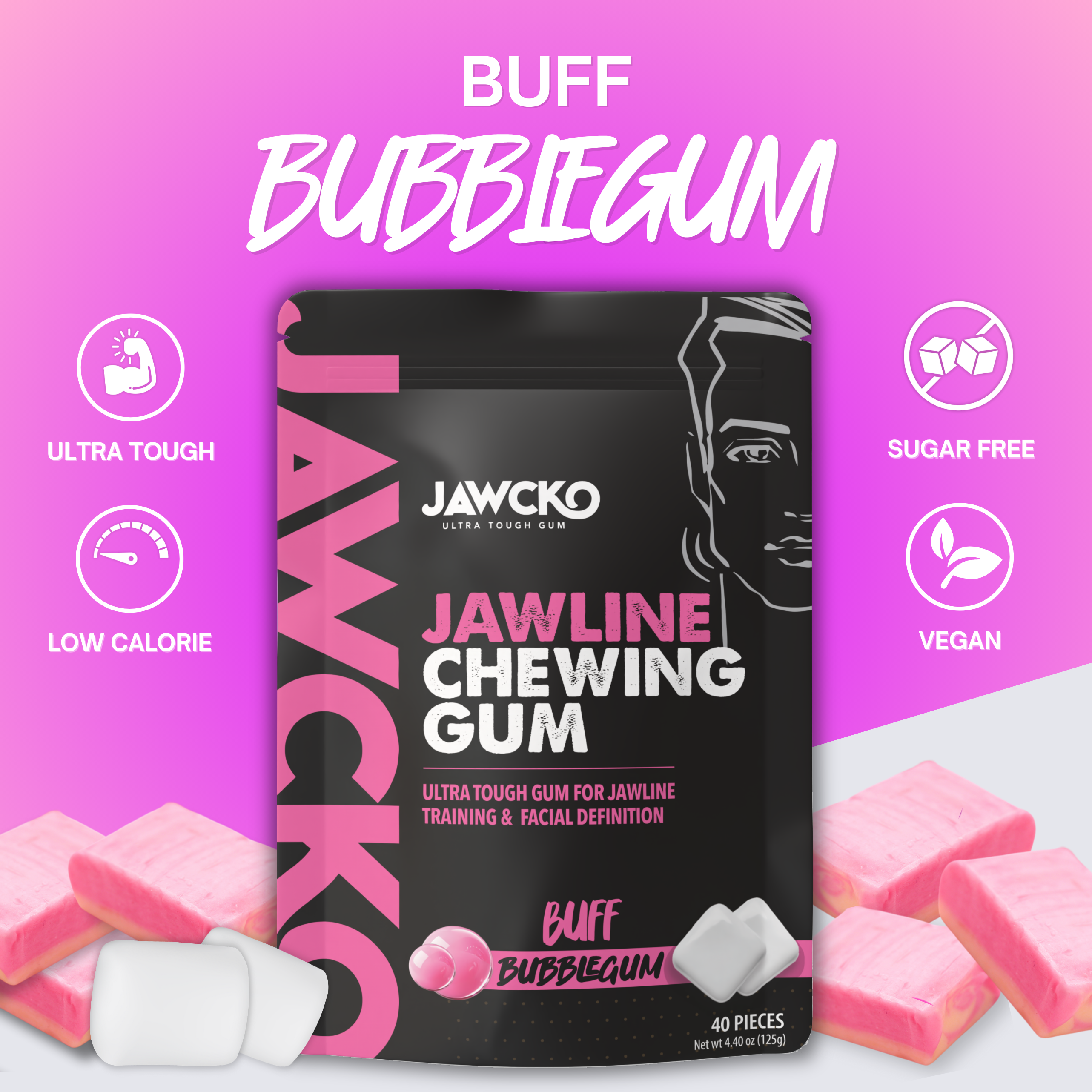 Buff Bubblegum Jawline Gum