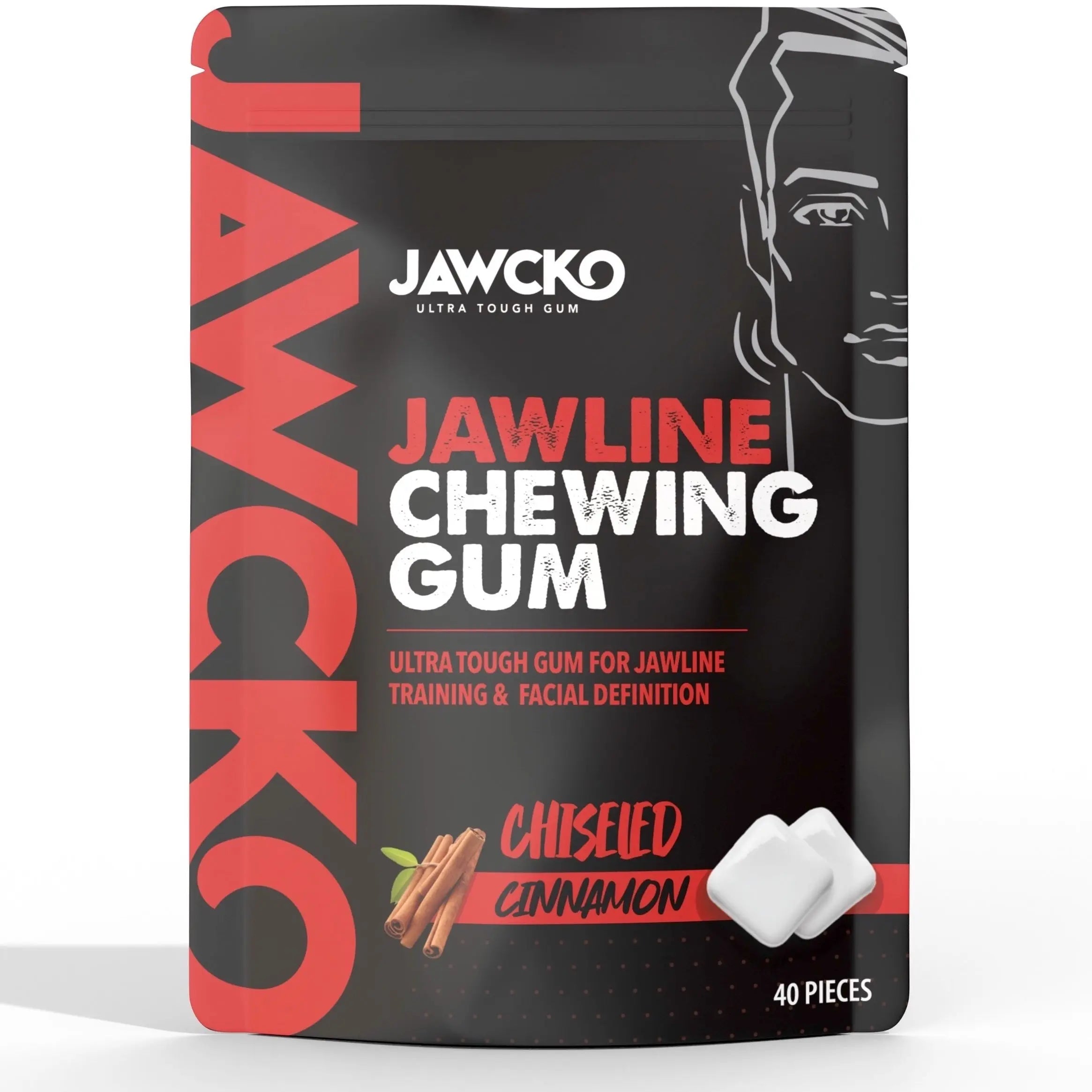 JAWCKO Cinnamon Hard Jaw Gum | Ultra-Tough Jawline Fitness Chewing Gum | Jawcko Jawline Chewing Gum
